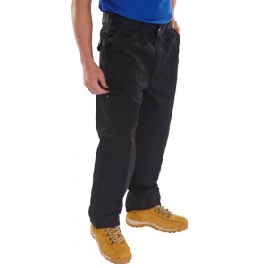 Heavyweight Poly Cotton Cargo Trousers In Black, Navy, Grey