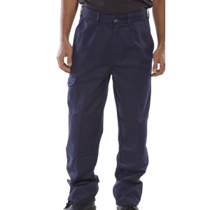 Heavyweight Poly Cotton Cargo Trousers In Black, Navy, Grey