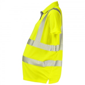 Leo High Visibility Yellow Coolviz Ultra Lovacott Ladies Maternity Polo Shirt