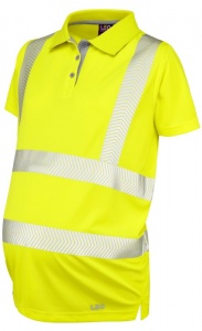 Leo High Visibility Yellow Coolviz Ultra Lovacott Ladies Maternity Polo Shirt