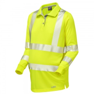 Leo High Visibility Yellow Coolviz Ultra Yarnacott Ladies Maternity Sleeved Polo Shirt