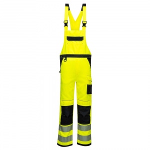 High Visibility Yellow/Black Poly Cotton Bib & Brace Overall