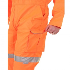 High Visibility Orange Boilersuit/Coverall RIS-3279-TOM - Railway Use Certified & EN ISO20471 Class 3