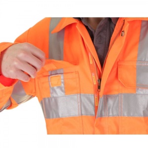 High Visibility Orange Boilersuit/Coverall RIS-3279-TOM - Railway Use Certified & EN ISO20471 Class 3