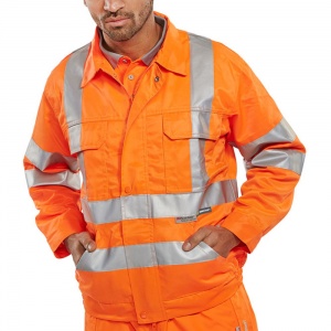 Beeswift Rail Spec High Visibility Orange Poly Cotton Jacket