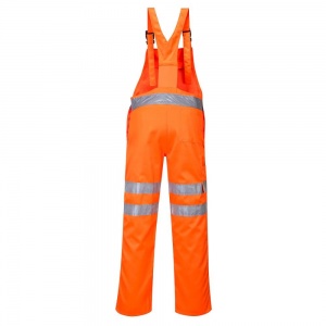 High Visibility Orange Poly Cotton Bib & Brace Overall
