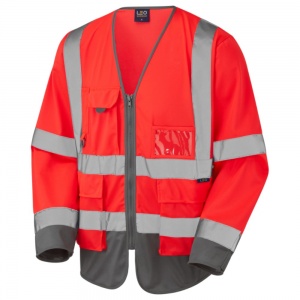 High Visibility Superior Red & Grey Lightweight Jacket ENISO 20471 Class 3