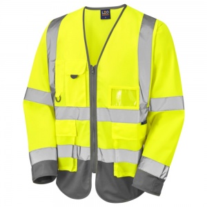 Leo Wrafton S12 Sleeved Superior Yellow & Grey High Visibility Jerkin. Certified To ENISO20471 Class 3