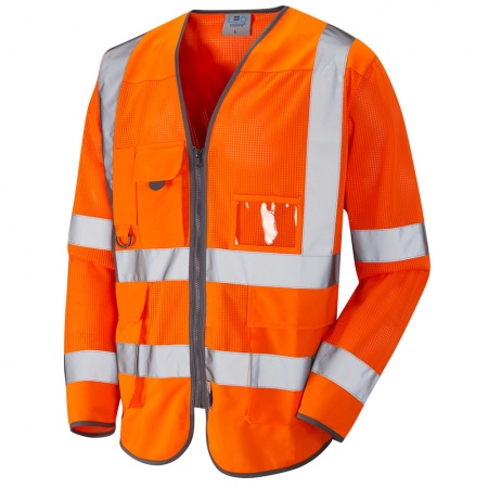 High Visibility Superior Long Sleeved Coolviz Vests In Orange ENISO20471 Class 3