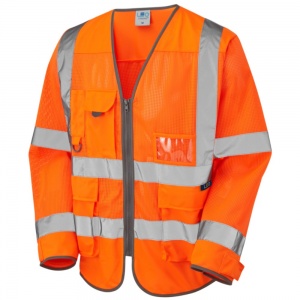 High Visibility Superior Long Sleeved Coolviz Vests In Orange ENISO20471 Class 3