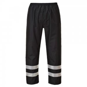 High Visibility Black Waterproof Overtrousers