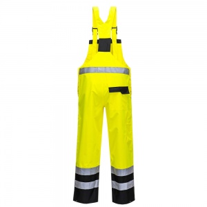 High Visibility Yellow & Black Waterproof Two-Tone Bib & Brace Overall