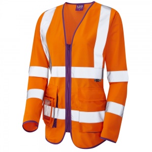 Ladies High Visibility Orange Beaworthy Superior Sleeved Vest EN ISO 20471 Class 2