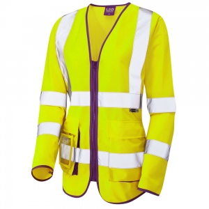 Ladies High Visibility Yellow Beaworthy Superior Sleeved Vest EN ISO 20471 Class 2