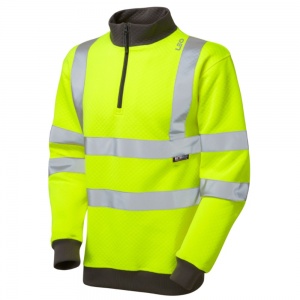 High Visibility Leo Brynsworthy Yellow 1/4 Zip Superior Sweatshirt