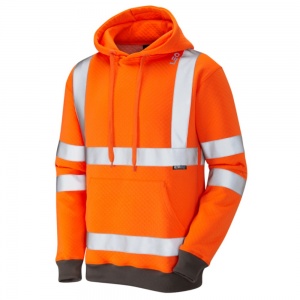 High Visibility Leo Goodleigh Premium Orange Hooded Sweatshirt