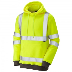 High Visibility Leo Goodleigh Premium Yellow Hooded Sweatshirt