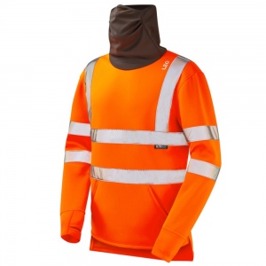 Leo SS06 High Visibility Air Layer Orange Combesgate Snood Sweatshirt