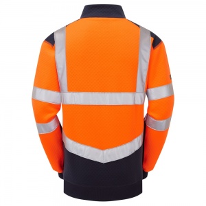 High Visibility Leo SS08 Tapeley Dual Colour 1/4 Zip Sweatshirt Orange/Navy