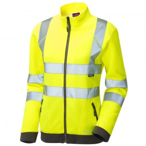 High Visibility Yellow Hollicombe SSL03 Ladies Zipped Sweatshirt