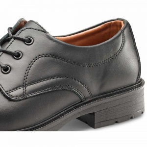 Managers Safety Shoe In Black Leather With Steel Toe Cap