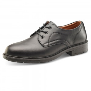 Managers Safety Shoe In Black Leather With Steel Toe Cap