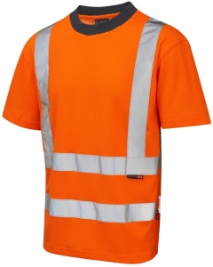 Leo T01 Newport Comfort Eco-Viz High Visibility Orange T-Shirt