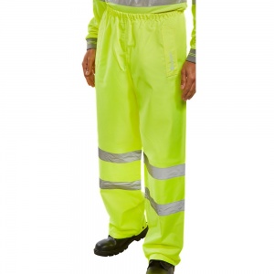 High Visibility Yellow Waterproof Overtrousers EN471