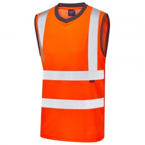 Leo Workwear V01-O Ashford High Visibility Orange Comfort Vest