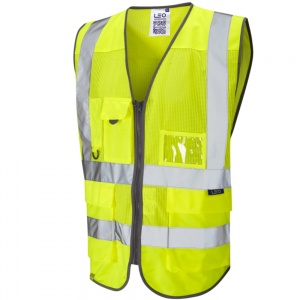 Leo Cobbaton W20 Coolviz Superior Yellow High Visibility Vest. Certified To ENISO20471 Class 2