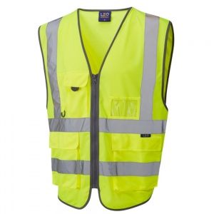 Leo Barnstaple W22 Superior Yellow 3 Part Quick Release High Visibility Vest. To ENISO20471 Class 2