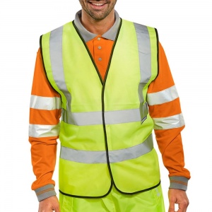 High Visibility Yellow Lightweight Waistcoat / Vest ENISO 20471 Class 2