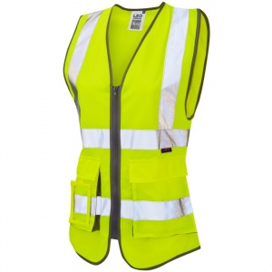 Ladies High Visibility Yellow Lynmouth Superior Vest EN ISO 20471 Class 1