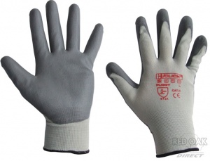 Pack of 10 Pairs of Grey PU-Coated Gloves