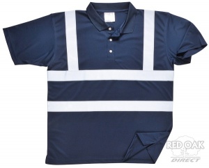 High Visibility Navy Blue Polo Shirt