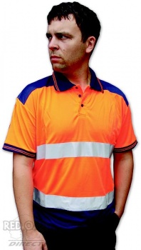 High Visibility Orange & Navy Polo Shirt