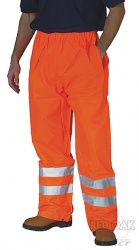 High Visibility Orange Waterproof Overtrousers EN471