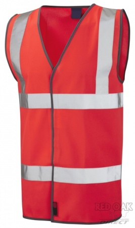High Visibility Red Vest (ENISO 20471 Class 2.2)