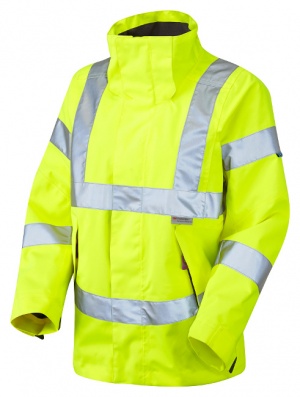 Ladies Premium High Visibility Yellow Breathable Waterproof Jacket