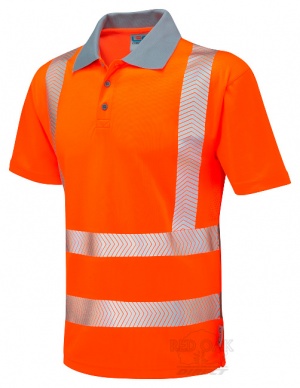 Superior Leo Woolacombe Coolviz High Visibility Orange Advanced Polo Shirt