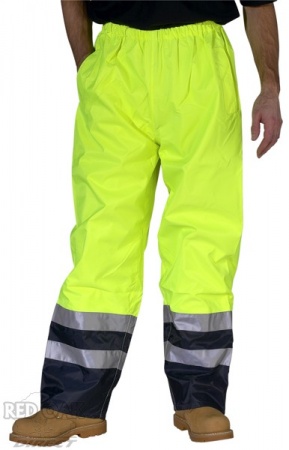 High Visibility Yellow & Navy Belfry Waterproof Breathable Overtrousers
