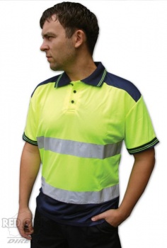 High Visibility Yellow & Navy Polo Shirt