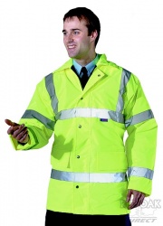 High Visibility Waterproof Yellow Traffic Jacket EN ISO 20471