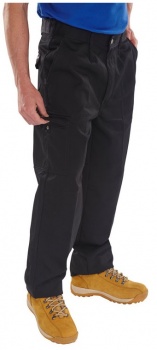 Heavyweight Poly Cotton Cargo Trousers In Black, Navy, Grey