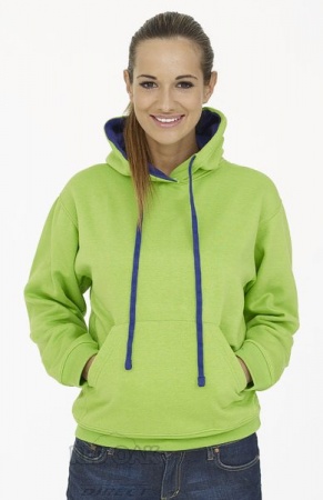 Contrast Uneek Unisex Hooded Sweatshirt