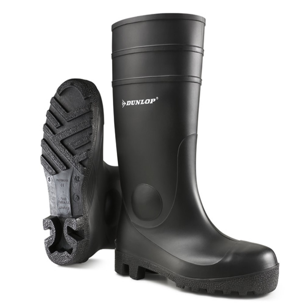 Dunlop Protomaster Full Safety Wellington Boots With Steel Toe Cap And Mid Sole