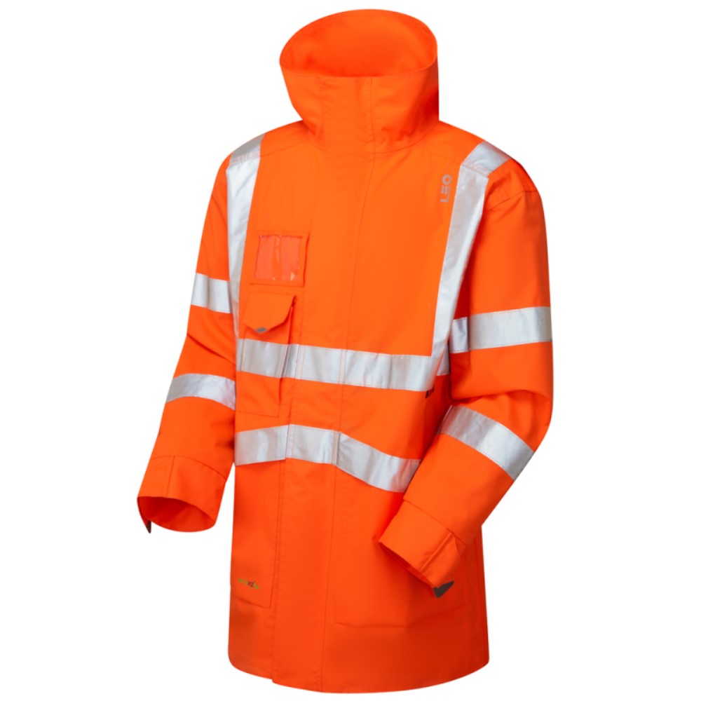 High Visibility Orange Breathable Leo Clovelly Interactive Jacket
