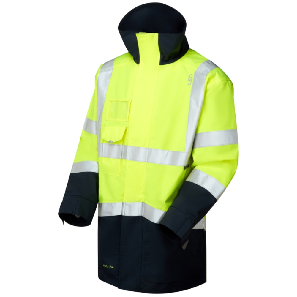 High Visibility Yellow & Navy Breathable Leo Clovelly Interactive Jacket