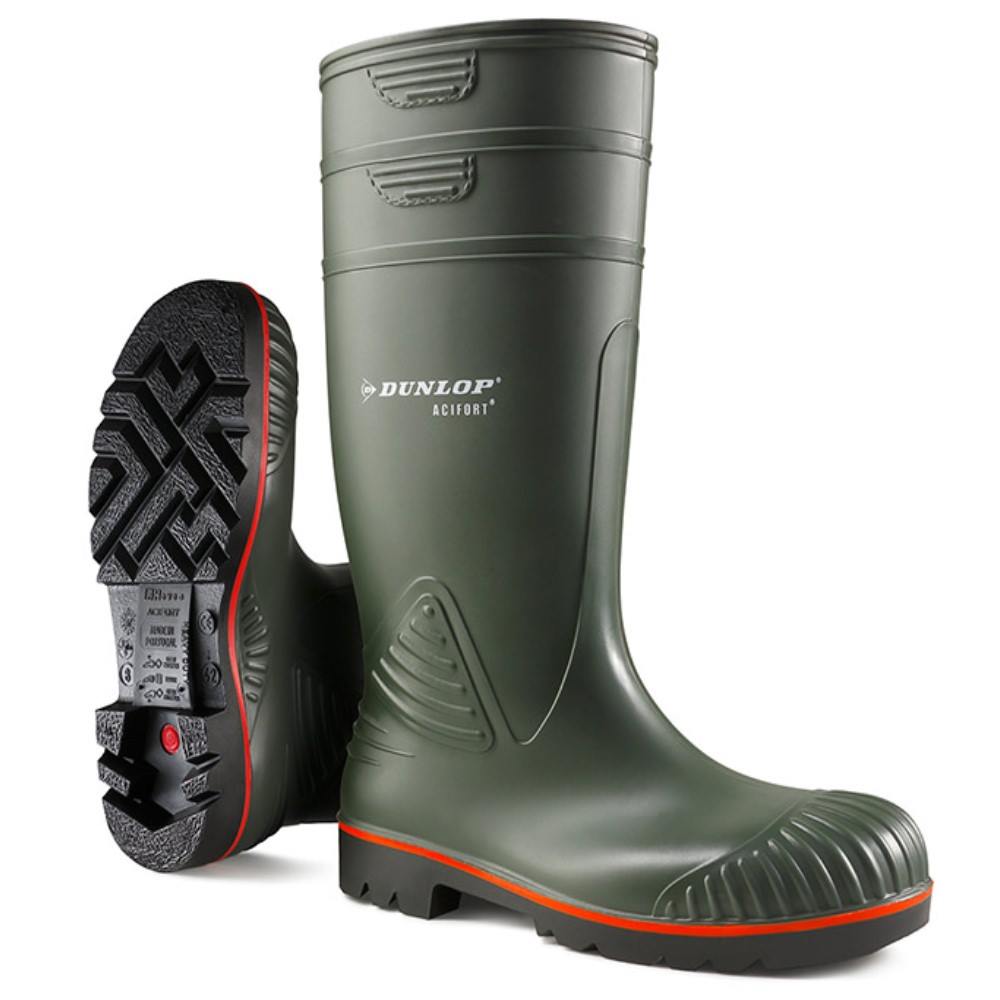 Dunlop Acifort Agri Full Safety Wellington Boots With Steel Toe Cap And Mid Sole