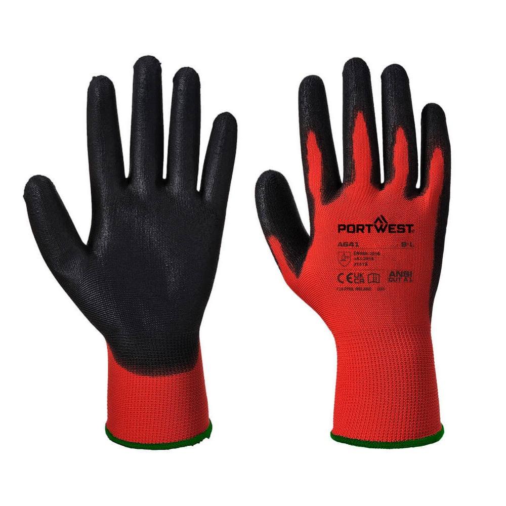 Portwest A641 Red PU Palm-Coated Glove